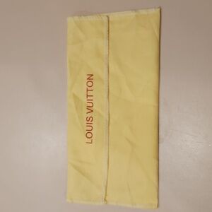 Louis Vuitton Pale Yellow Wallet Dust Cover with Red Lettering